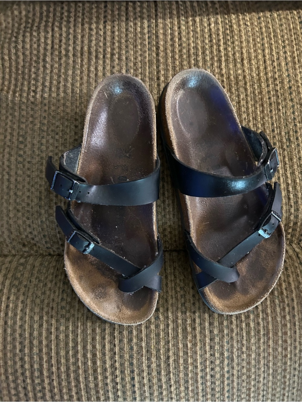 Birkenstock Black Women's Two‑Strap Slide Sandals 7